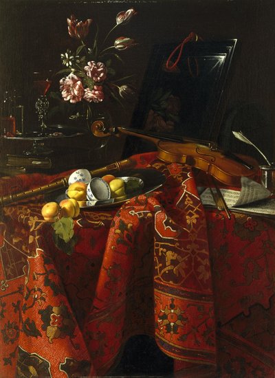 Naturaleza muerta con instrumentos musicales de Cristoforo Munari